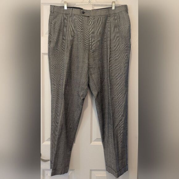 Jos. A. Bank Wool Gray Glen Plaid Suit Separates Jacket & Pants Formal Size 46R - Picture 11 of 16